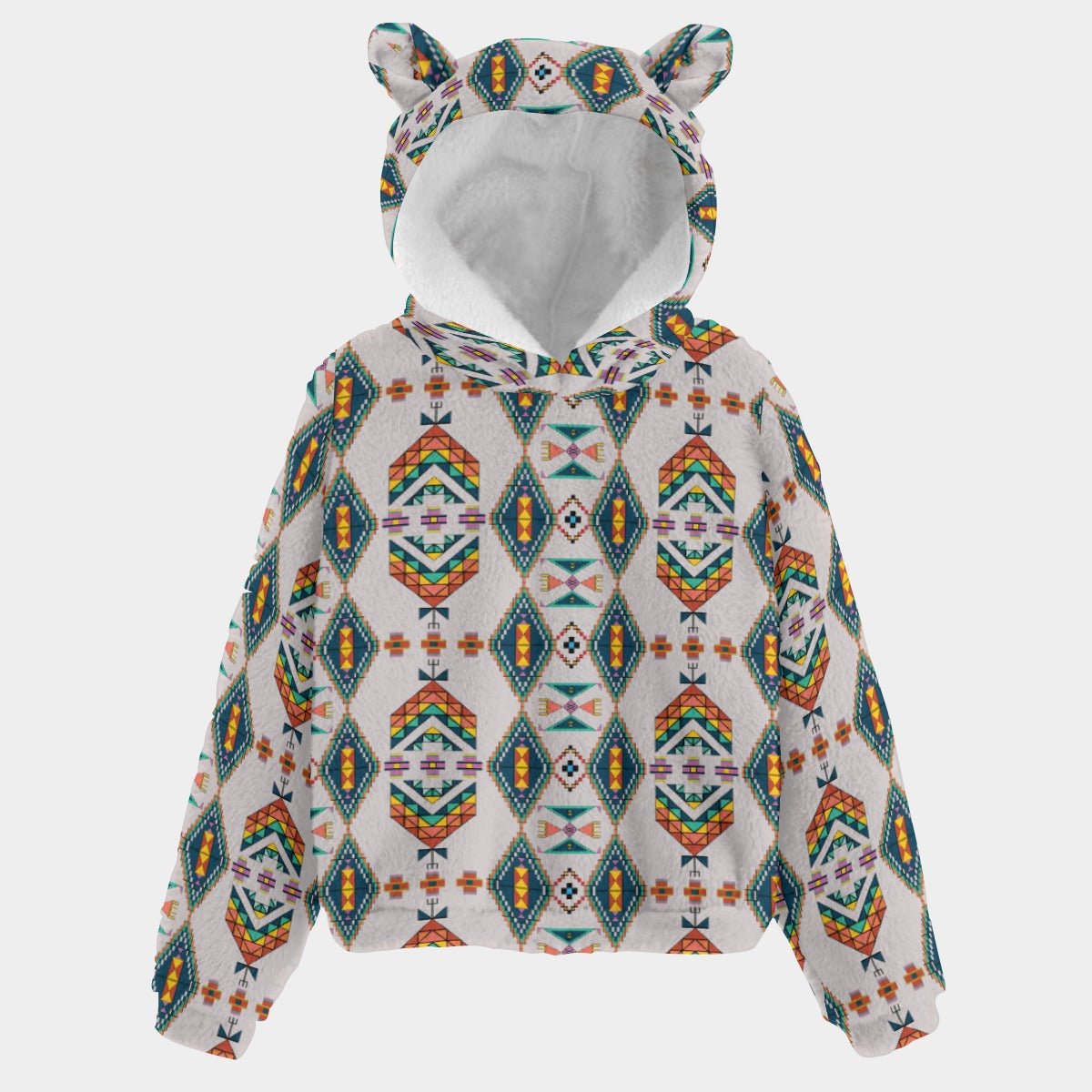 Travois Tipi Grey Youth Hoodie With Ears