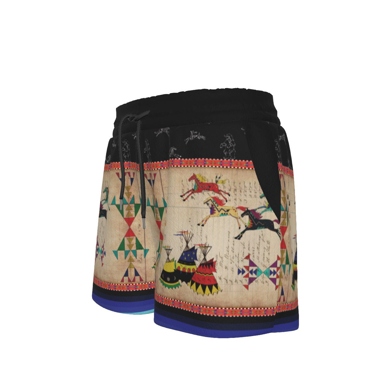 Horses Running Black Sky Women's Shorts