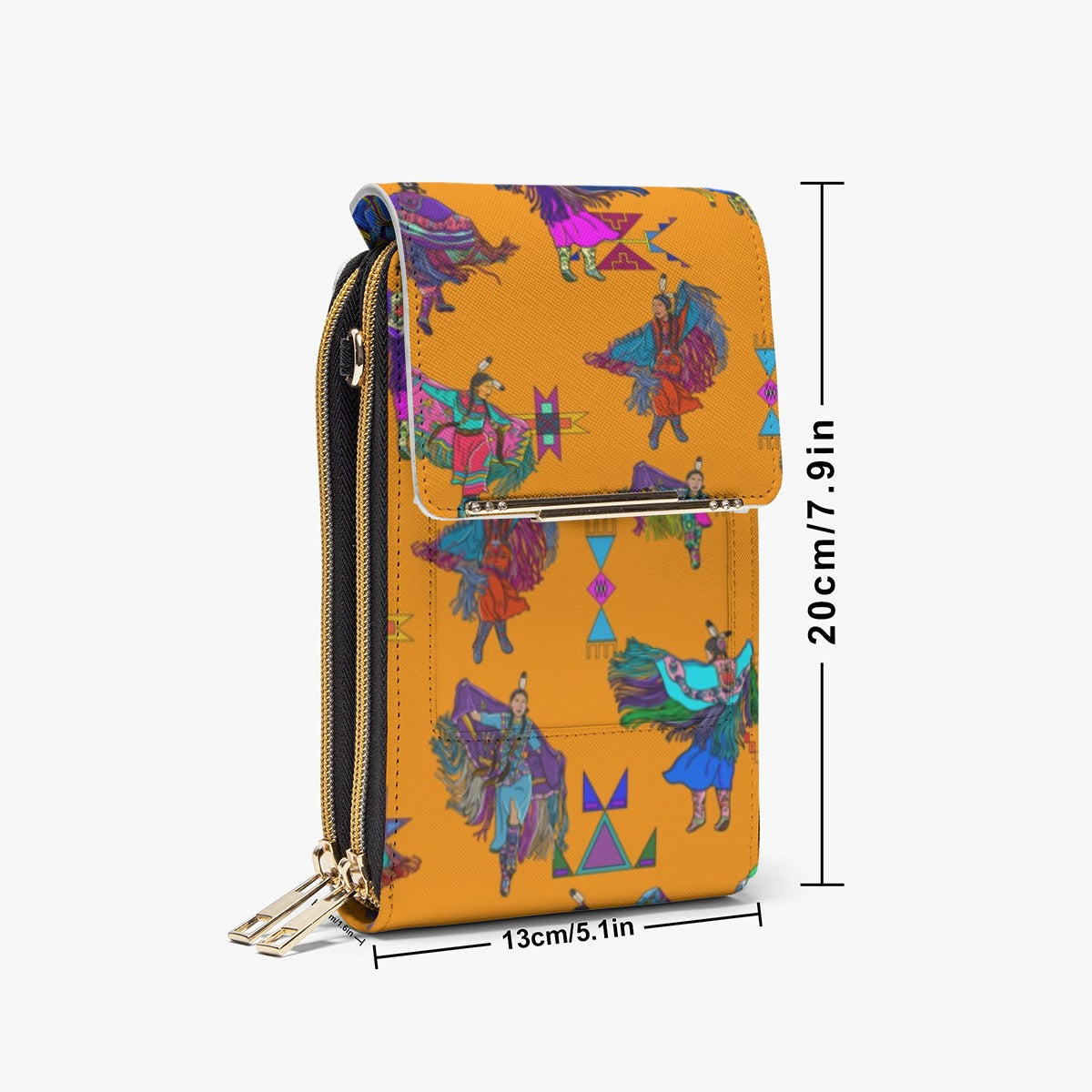 Women's Fancy Dancers Orange Mobile Phone Chest Bag