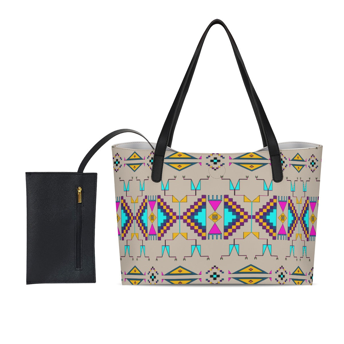Rite of Passage Sand Tote Bag With Black Mini Purse