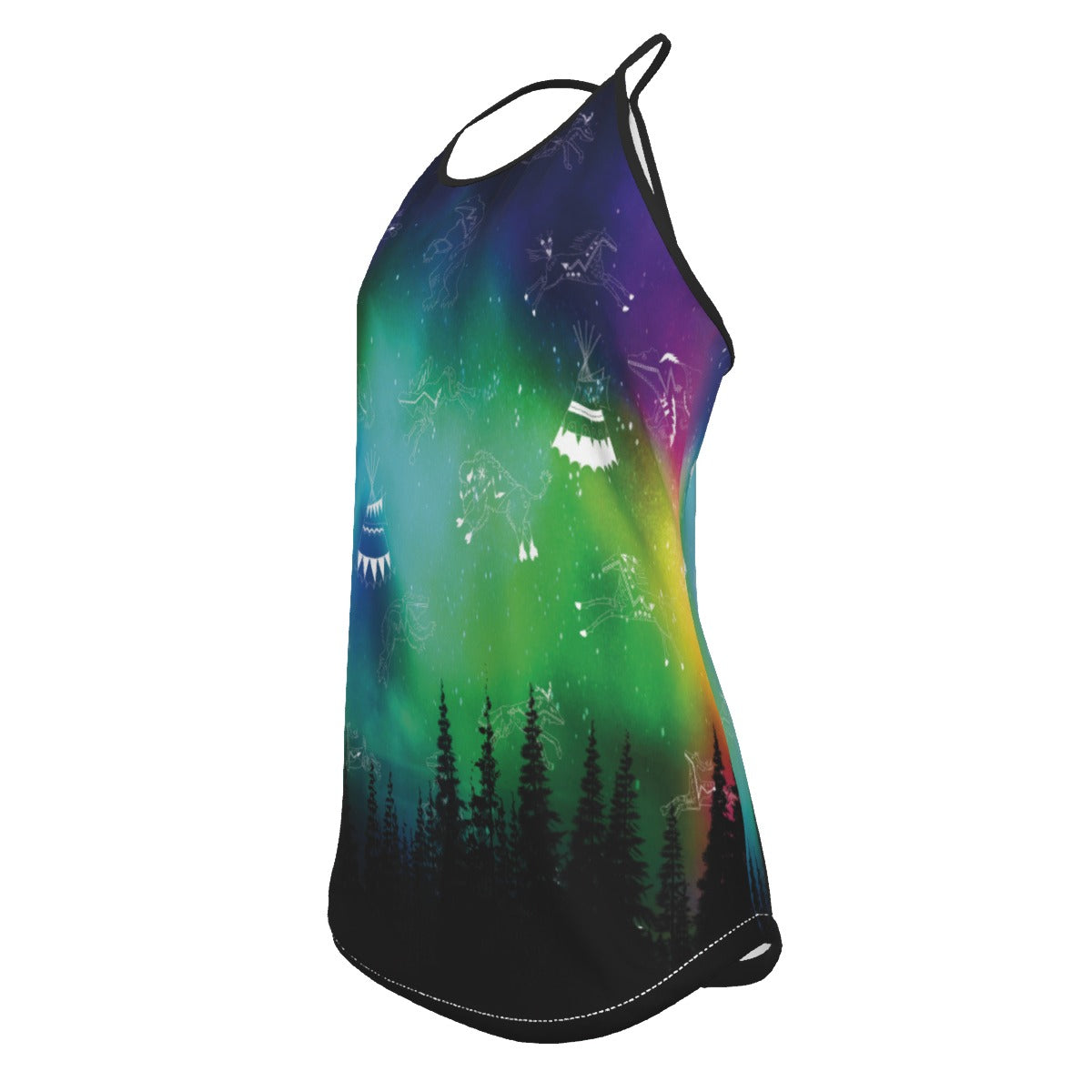 Aurora Medicine Animals Criss-Cross Open Back Tank Top