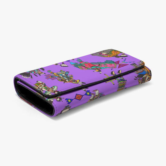 Grand Entry Dancers Purple Foldable Wallet