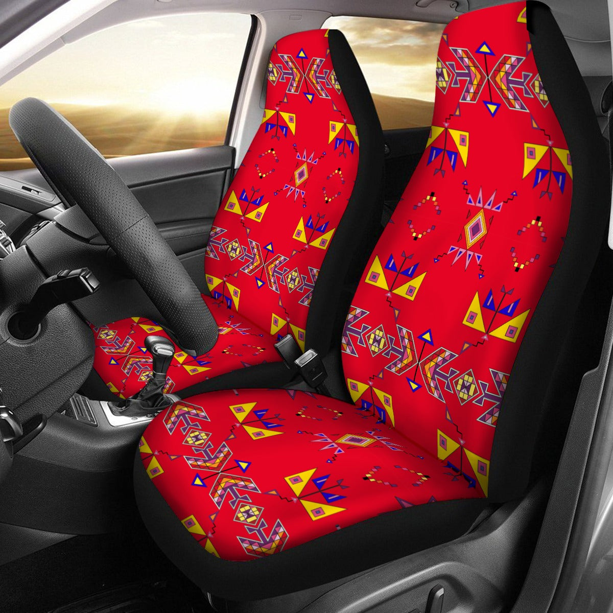 Scattered Generations Red Universal Car Seat Cover With Thickened Back