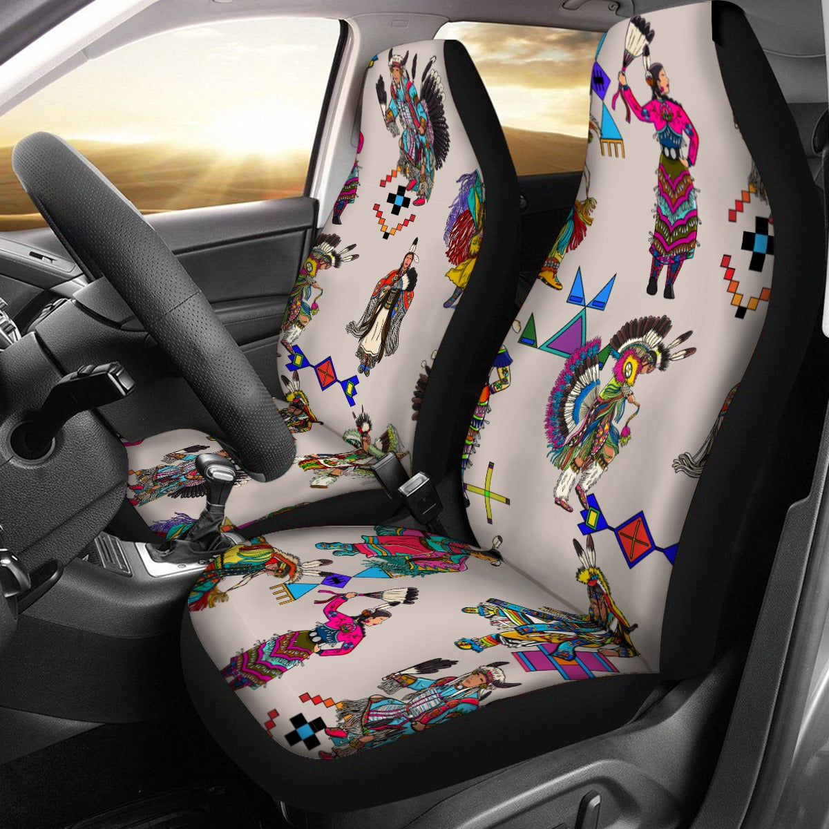 Grand Entry Dancers Muslin Universal Car Seat Cover With Thickened Back
