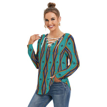 Load image into Gallery viewer, Diamond in the Bluff Turquoise Tie Sweatshirt
