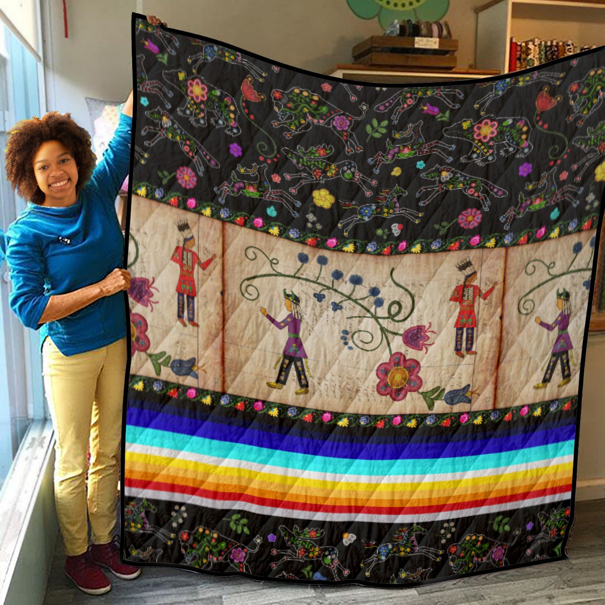 Floral Ledger Warriors Lightweight Quilt