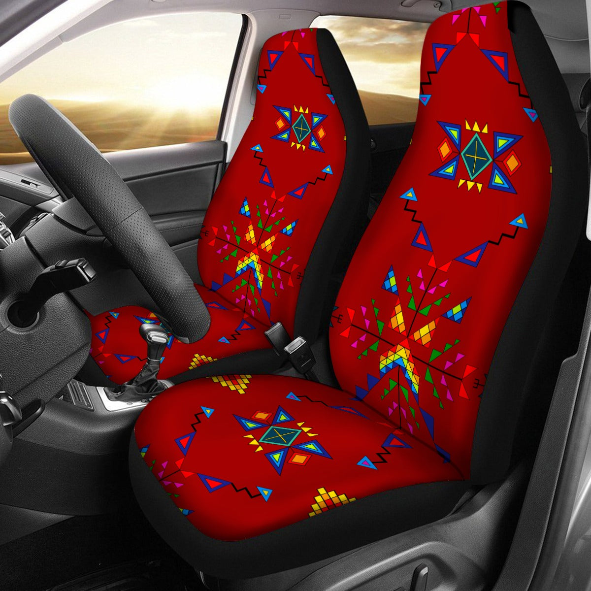 Buffalo Jump Red Universal Car Seat Cover With Thickened Back