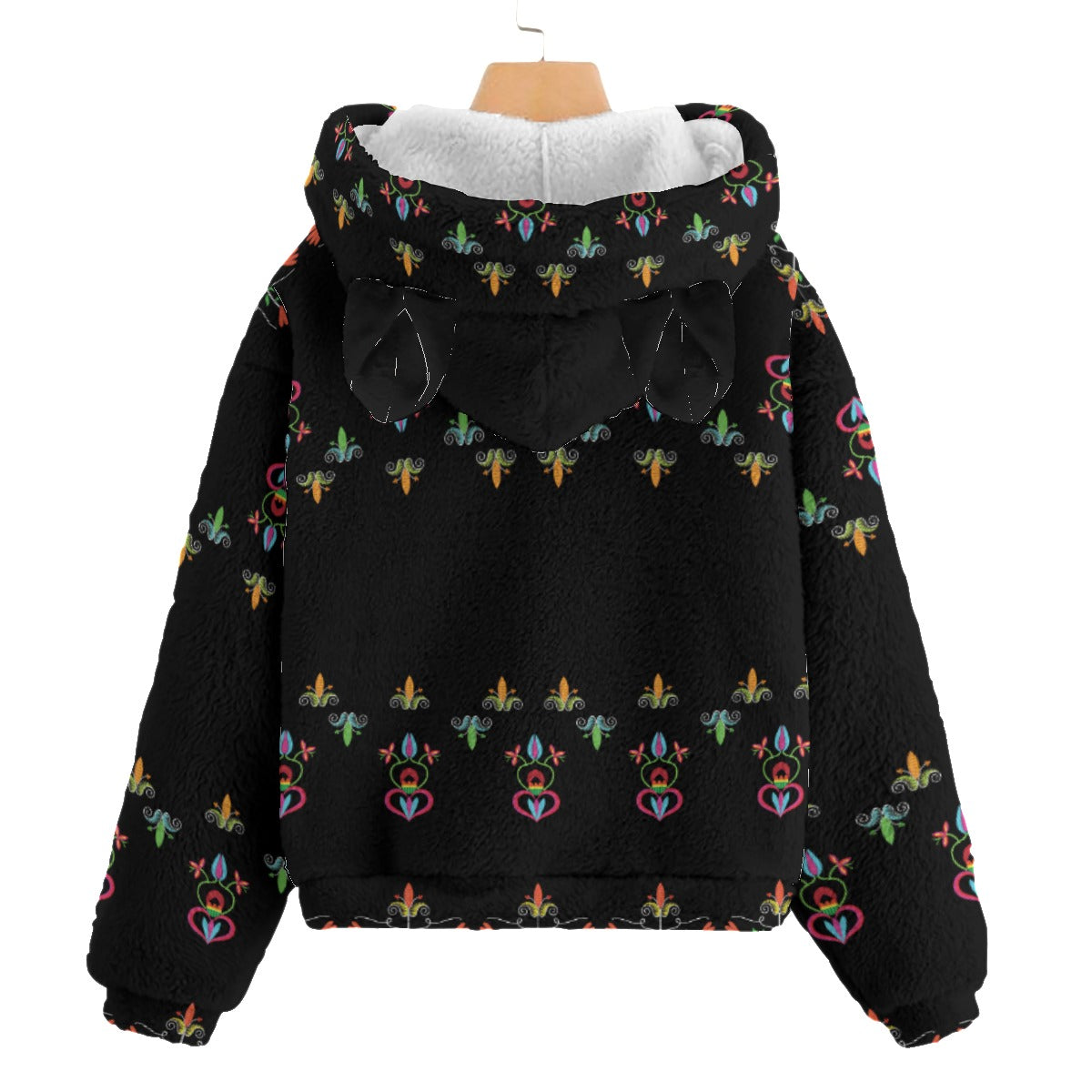 Metis Corn Mother Kid’s Borg Fleece Hoodie With Ear