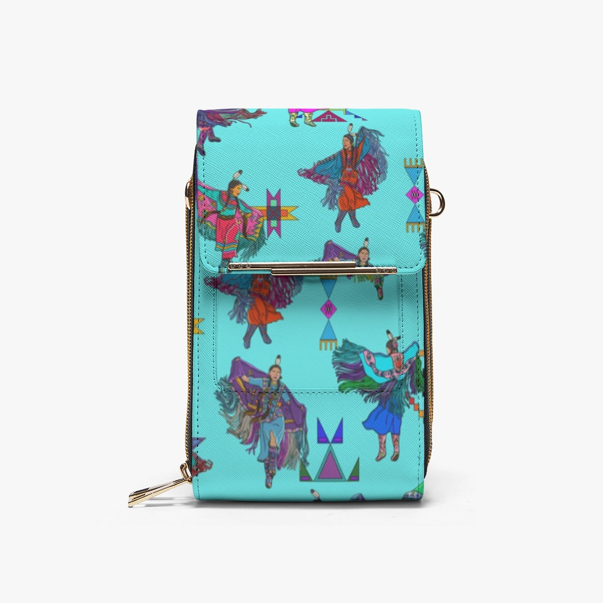 Women's Fancy Dancers Turquoise Mobile Phone Chest Bag