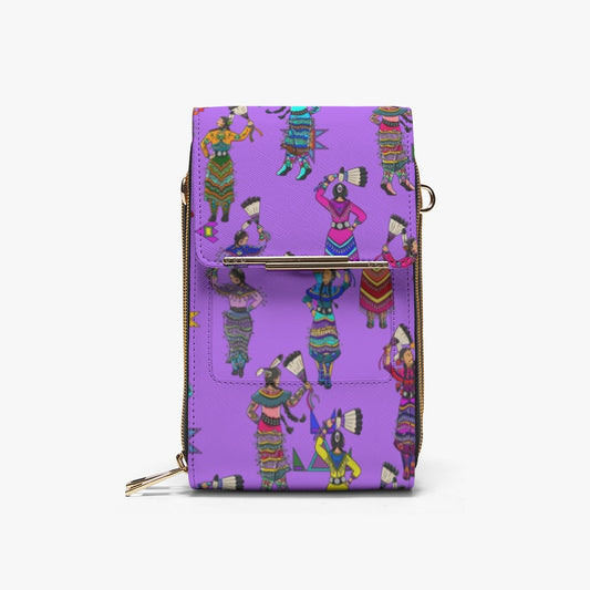 Women's Jingle Dancers Purple Mobile Phone Chest Bag