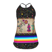 Load image into Gallery viewer, Floral Ledger Sweethearts Criss-Cross Open Back Tank Top
