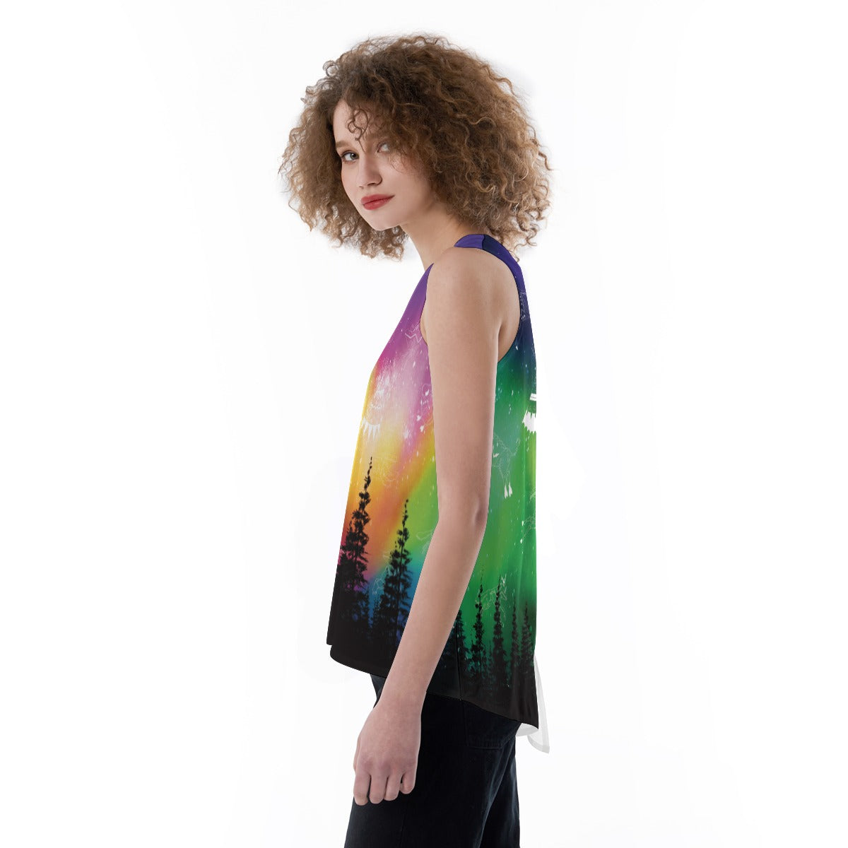 Aurora Medicine Animals Split Back Tank Top