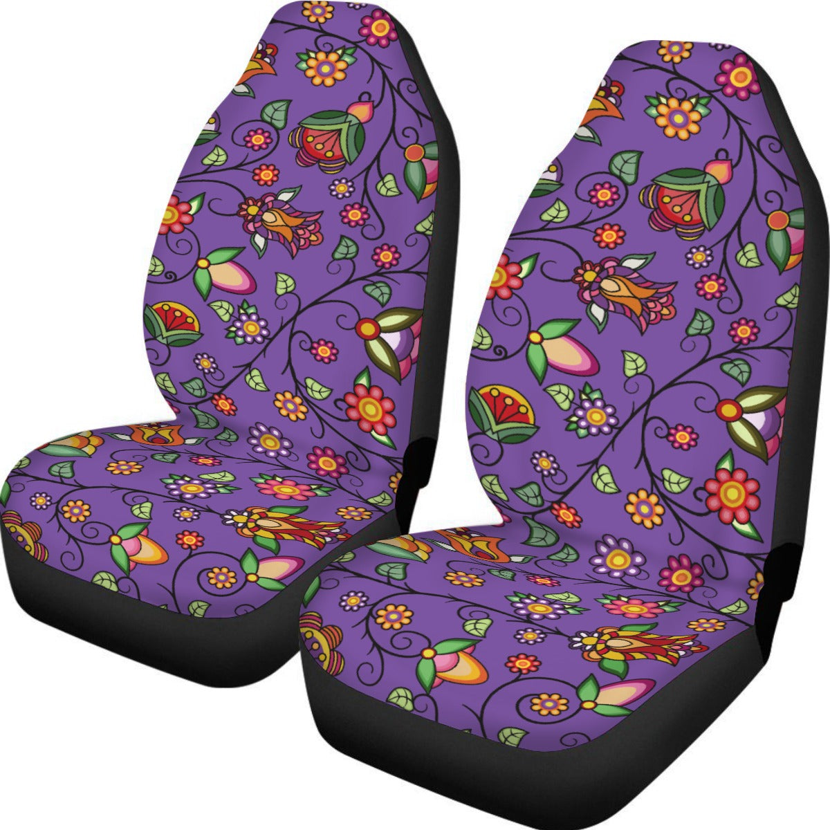 Heartbeat Petals Purple Universal Car Seat Cover With Thickened Back
