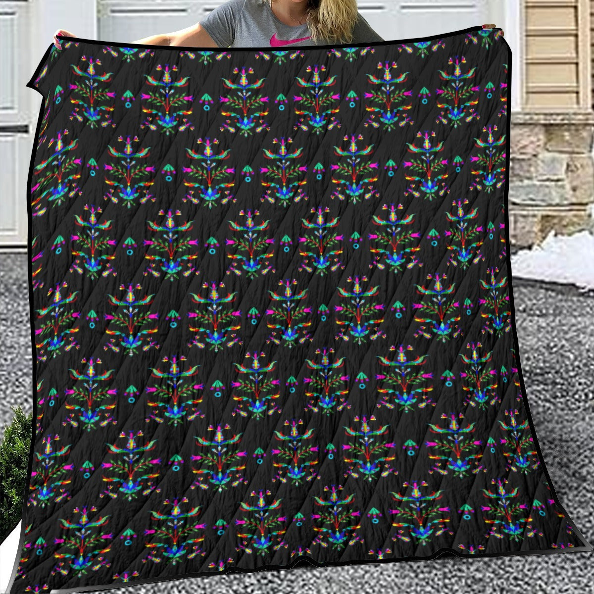 Dakota Damask Black Lightweight Quilt