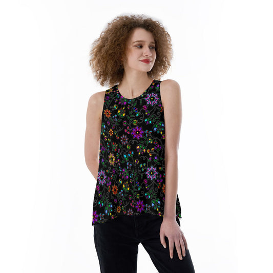 Prairie Paintbrush Black Split Back Tank Top