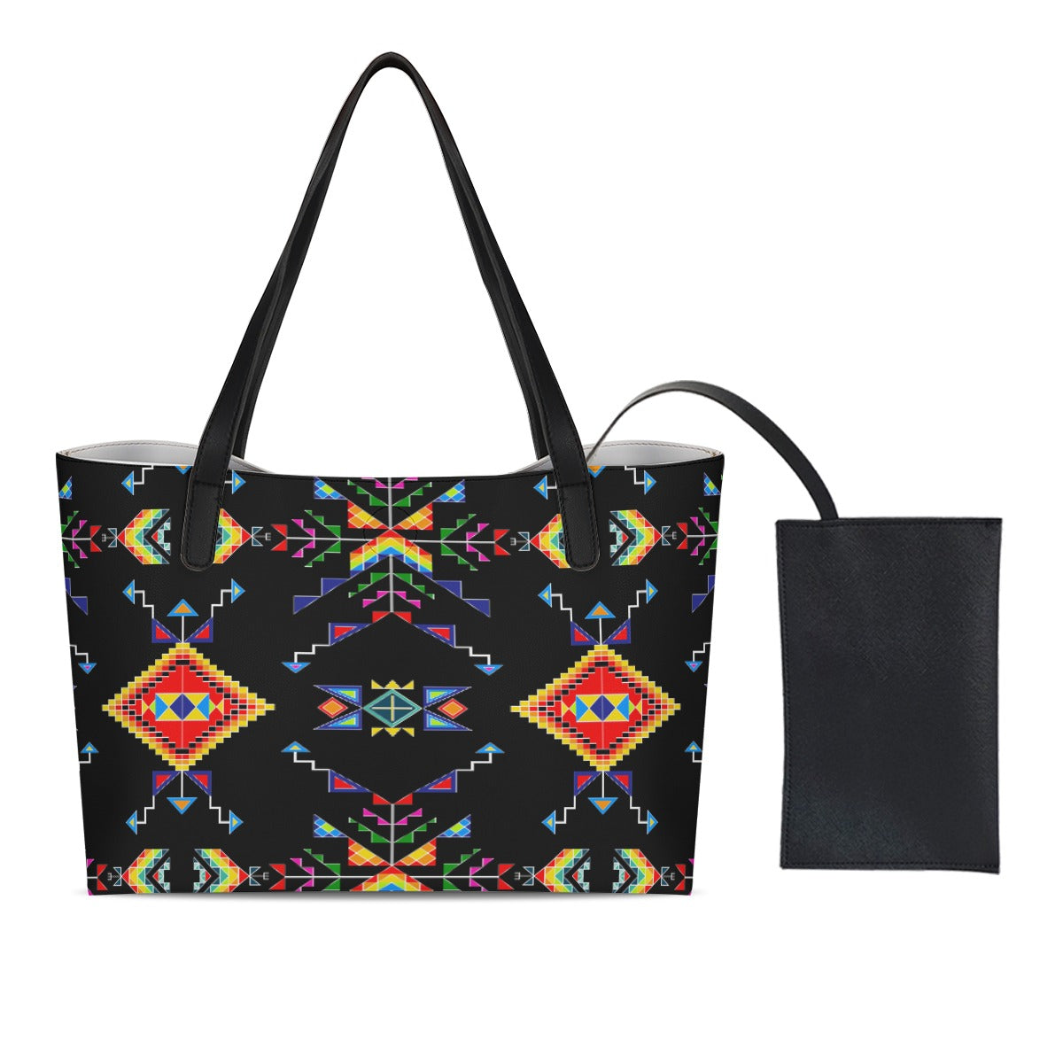 Buffalo Jump Black Shopping Tote Bag With Black Mini Purse
