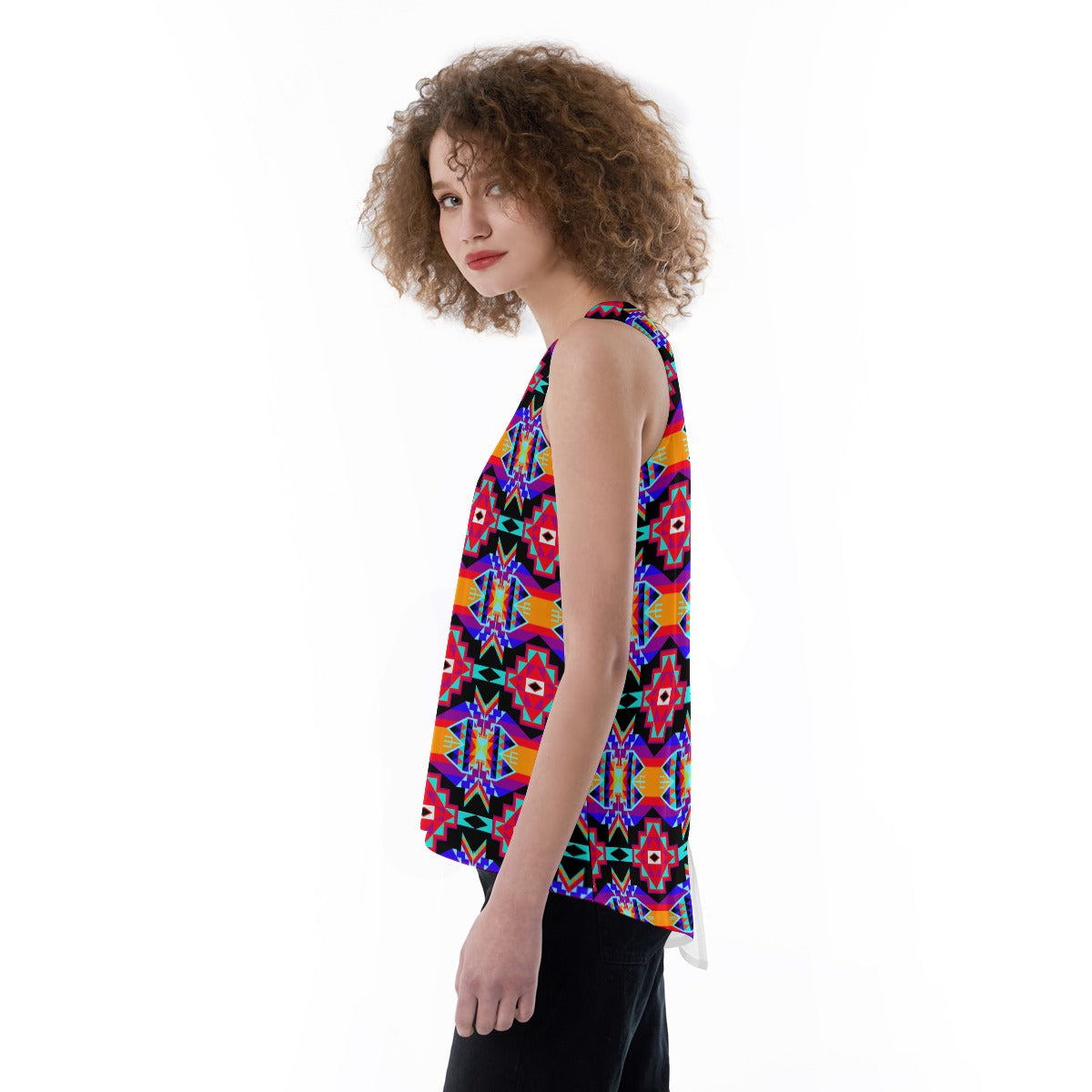 Fancy Bustle Split Back Tank Top