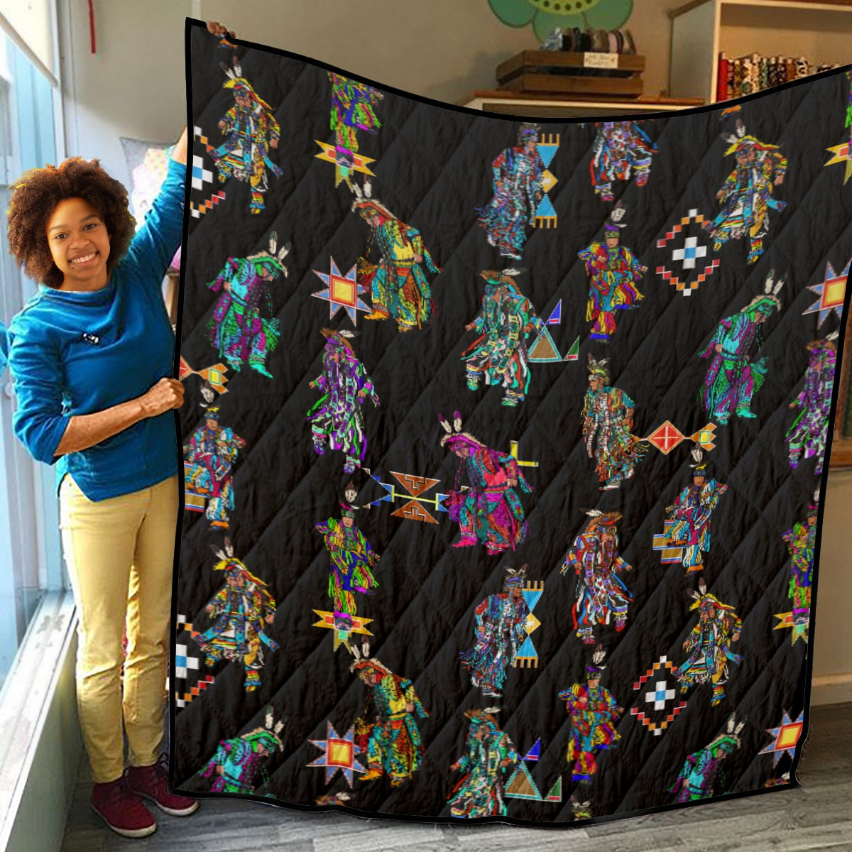 Men's Grass Dancers Black Lightweight & Breathable Quilt