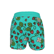 Load image into Gallery viewer, Strawberry Dreams Turquoise Women&#39;s Shorts
