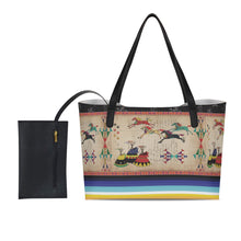 Load image into Gallery viewer, Horses Running Black Sky Shopping Tote Bag With Mini Purse
