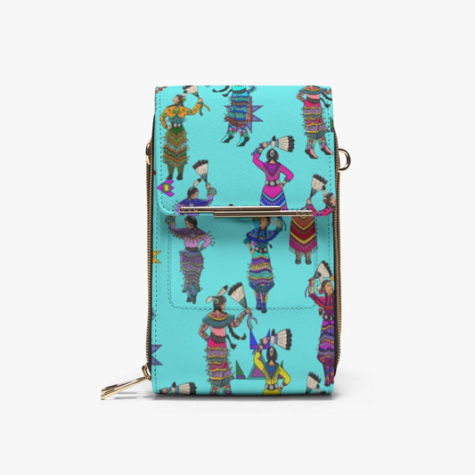 Women's Jingle Dancers Turquoise Mobile Phone Chest Bag