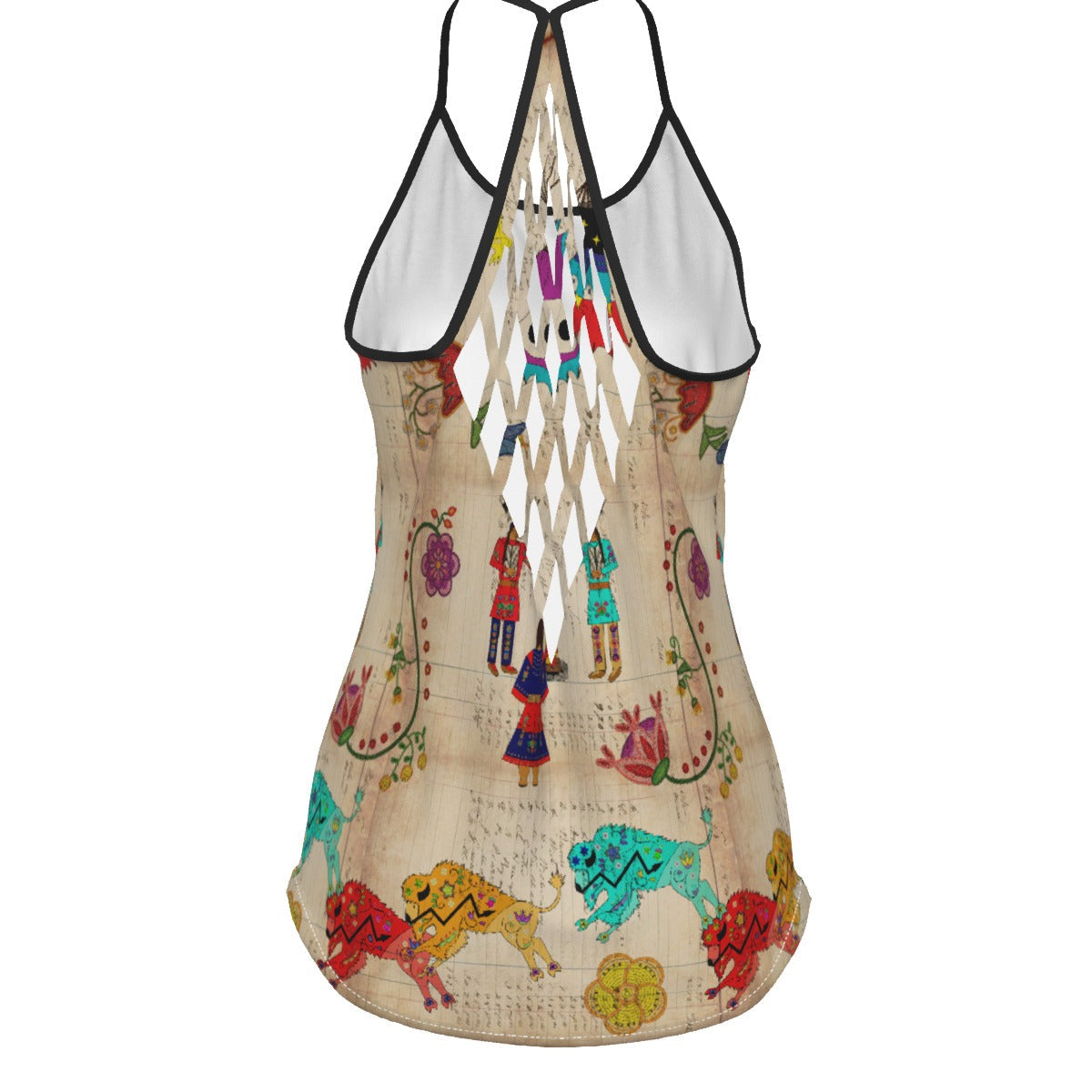 Floral Ledger Way of Life Criss-Cross Open Back Tank Top