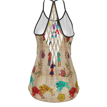 Load image into Gallery viewer, Floral Ledger Way of Life Criss-Cross Open Back Tank Top
