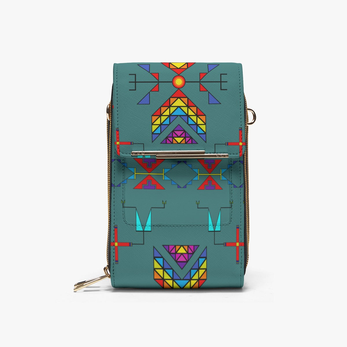 Rainy Chief Rainbow Teal Sky Mobile Phone Chest Bag
