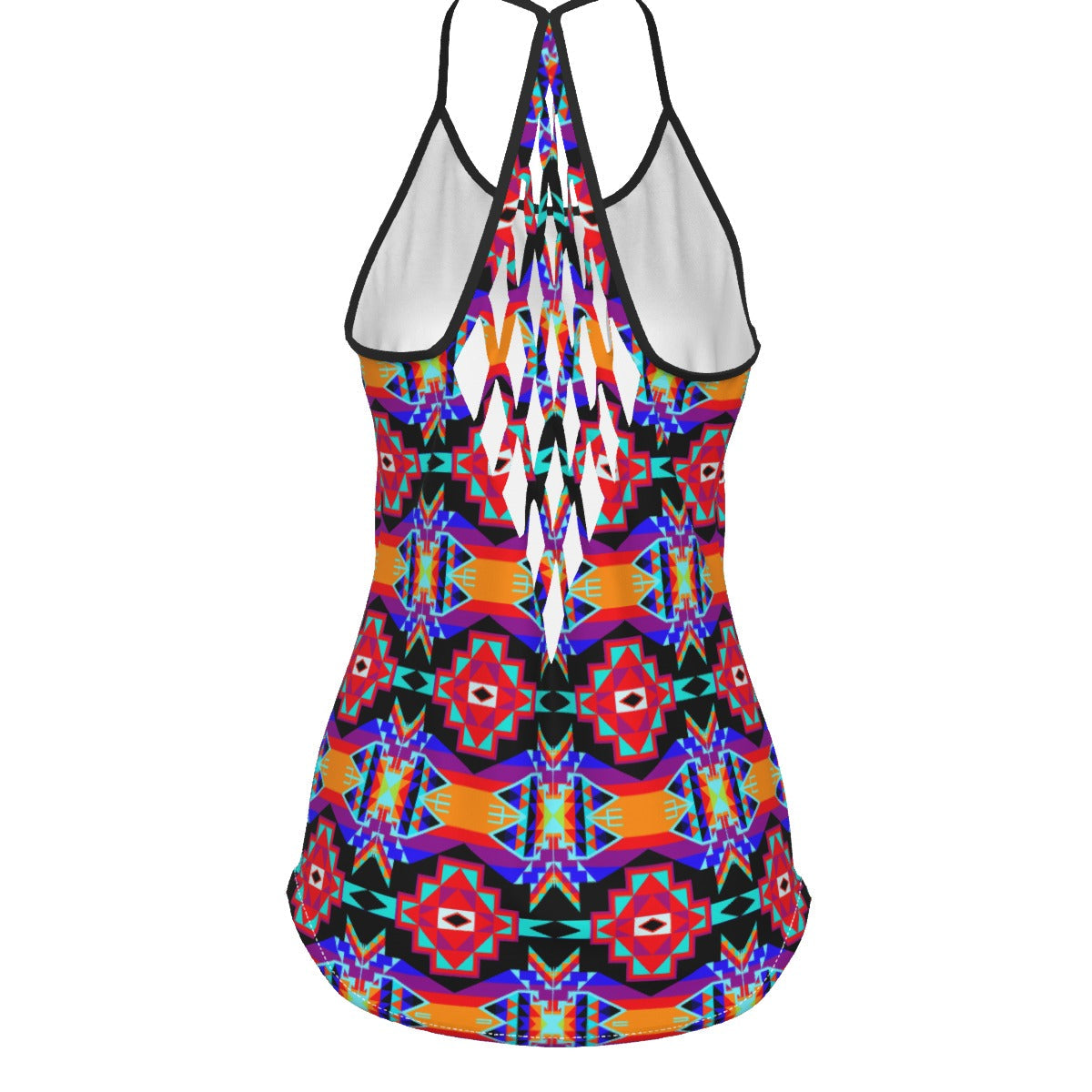 Fancy Bustle Criss-Cross Open Back Tank Top
