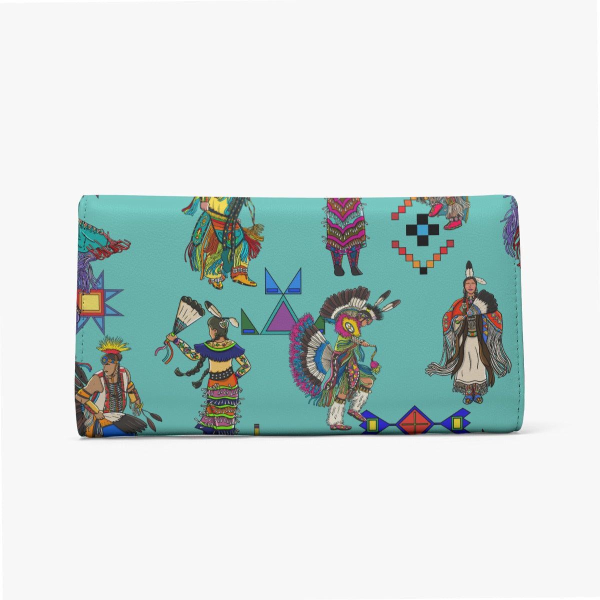 Grand Entry Dancers Eggshell Blue Foldable Wallet