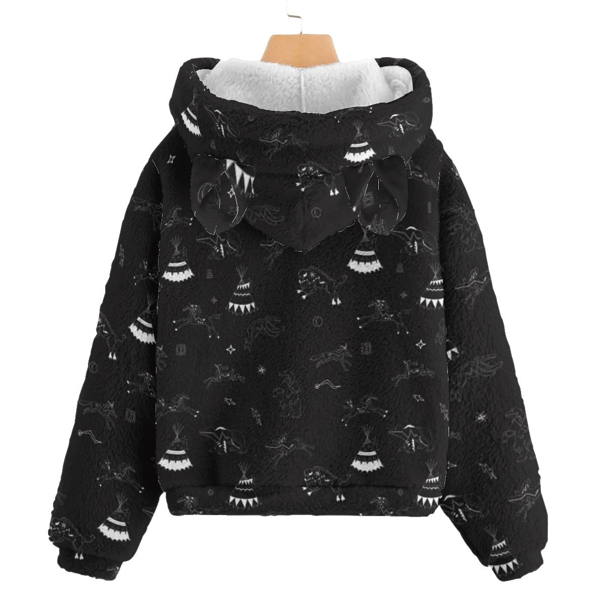 Ledger Dabbles Black Kid’s Borg Fleece Hoodie With Ear