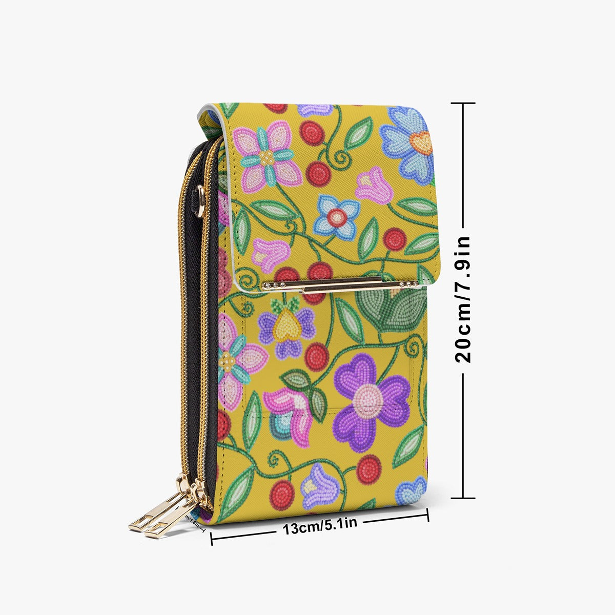 Petal Harmony Ochre Phone Bag