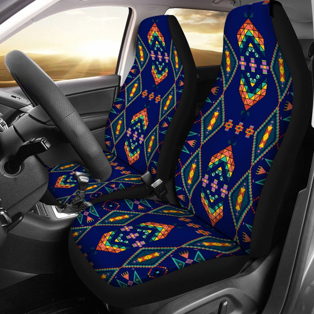Travois Tipi Blue Universal Car Seat Cover With Thickened Back