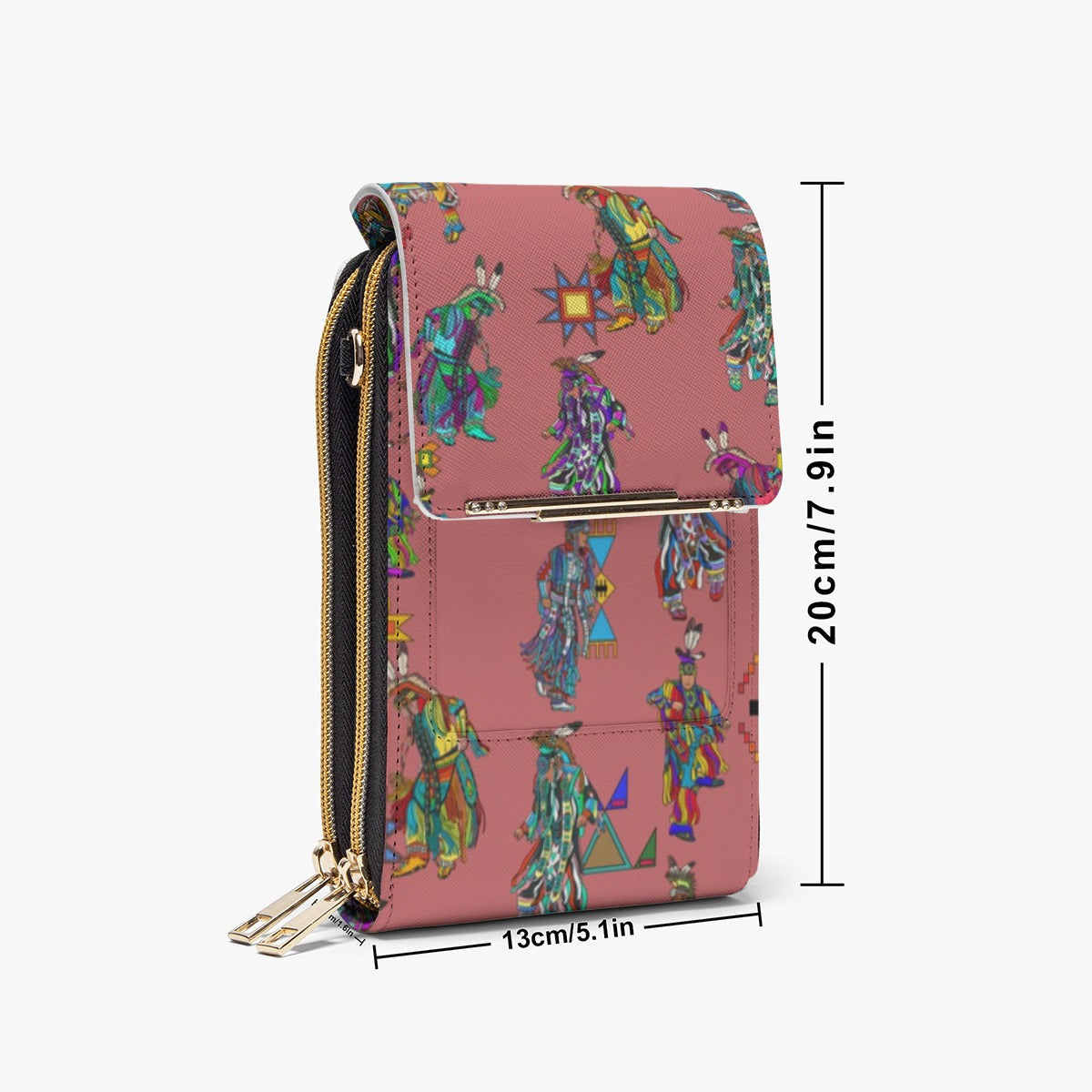 Men's Grass Dancers Terra Cotta Mobile Phone Chest Bag