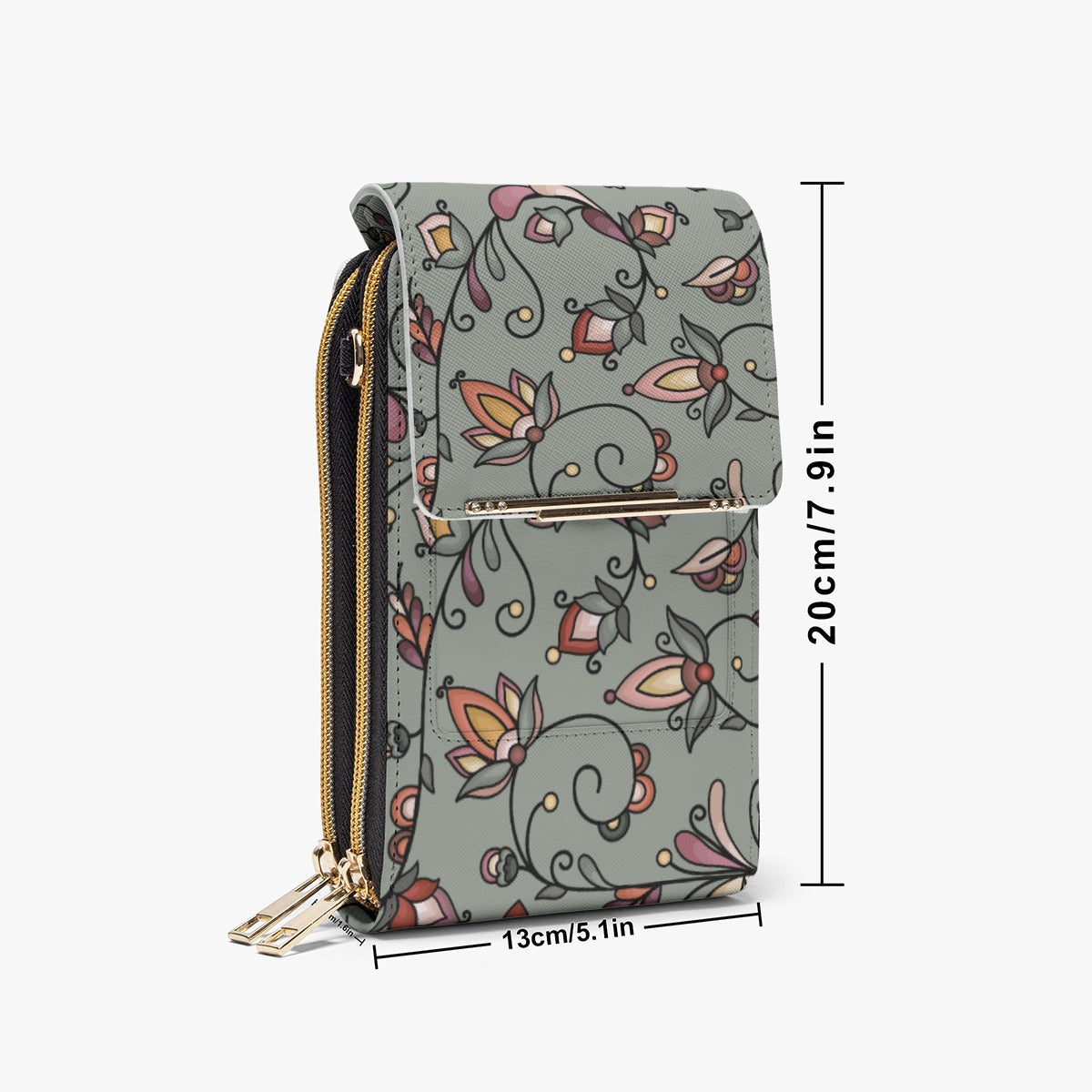 Burnt Sky Petals Green Mobile Phone Chest Bag