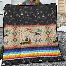 Load image into Gallery viewer, Horses Running Black Sky 2 Lightweight Quilt
