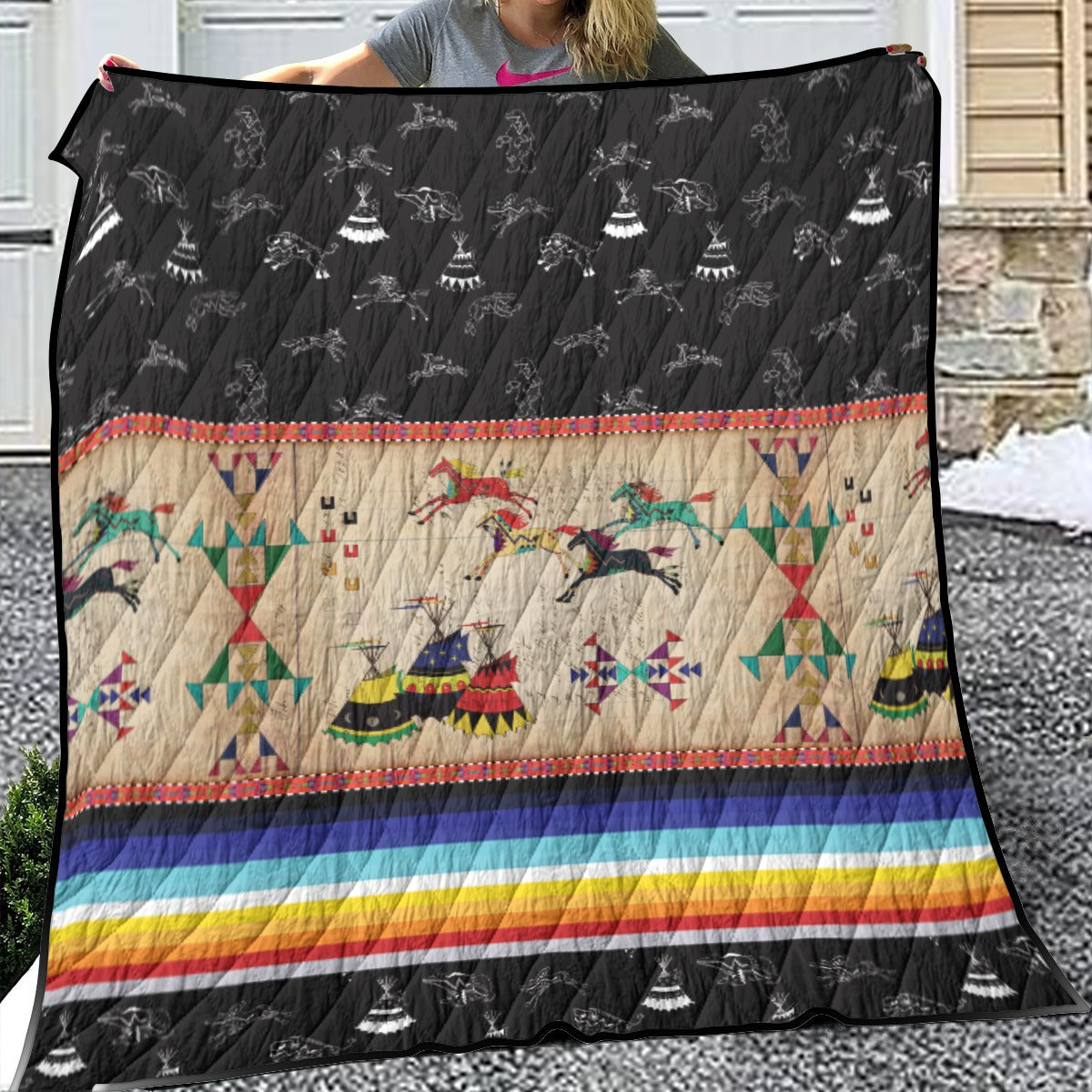 Horses Running Lightweight Quilt