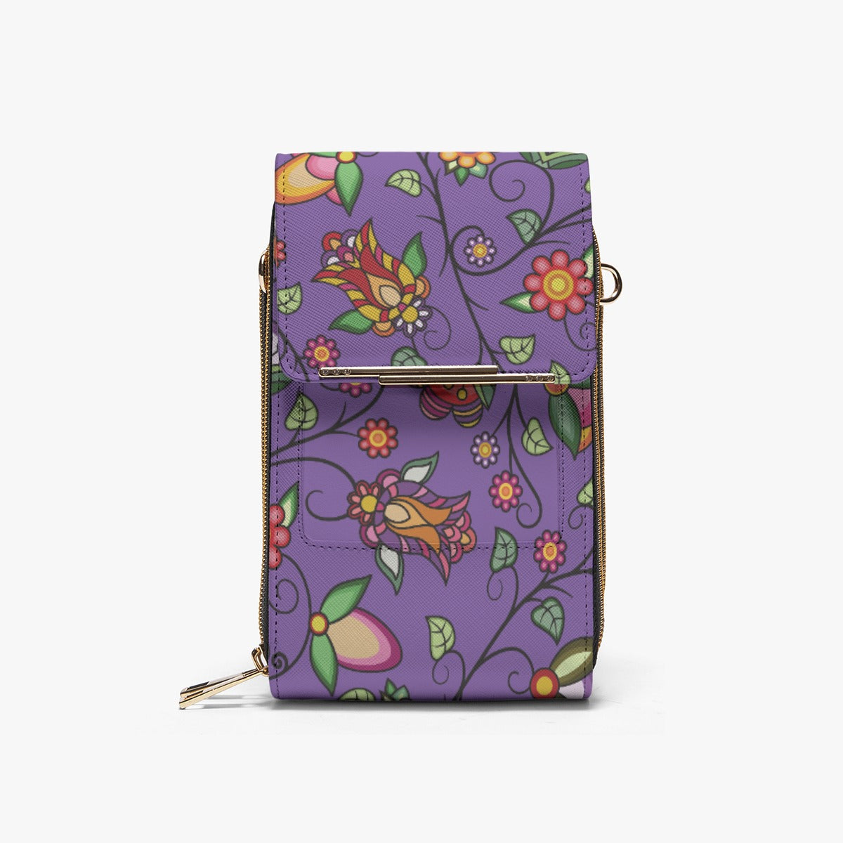 Heartbeat Petals Purple Mobile Phone Chest Bag