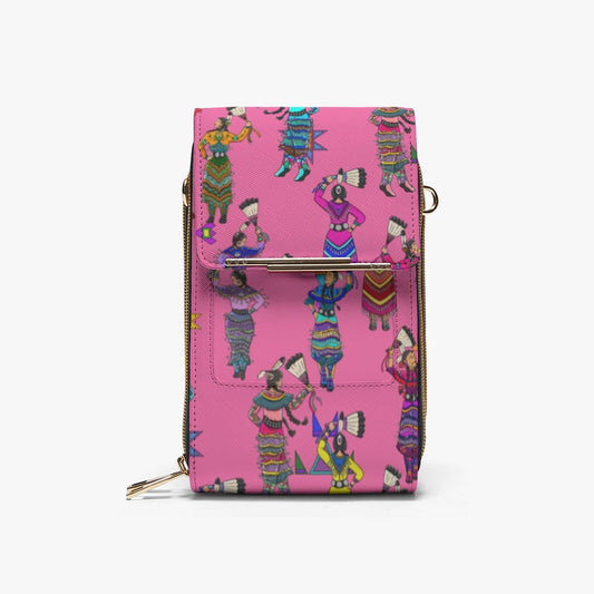Women's Jingle Dancers Pink Mobile Phone Chest Bag