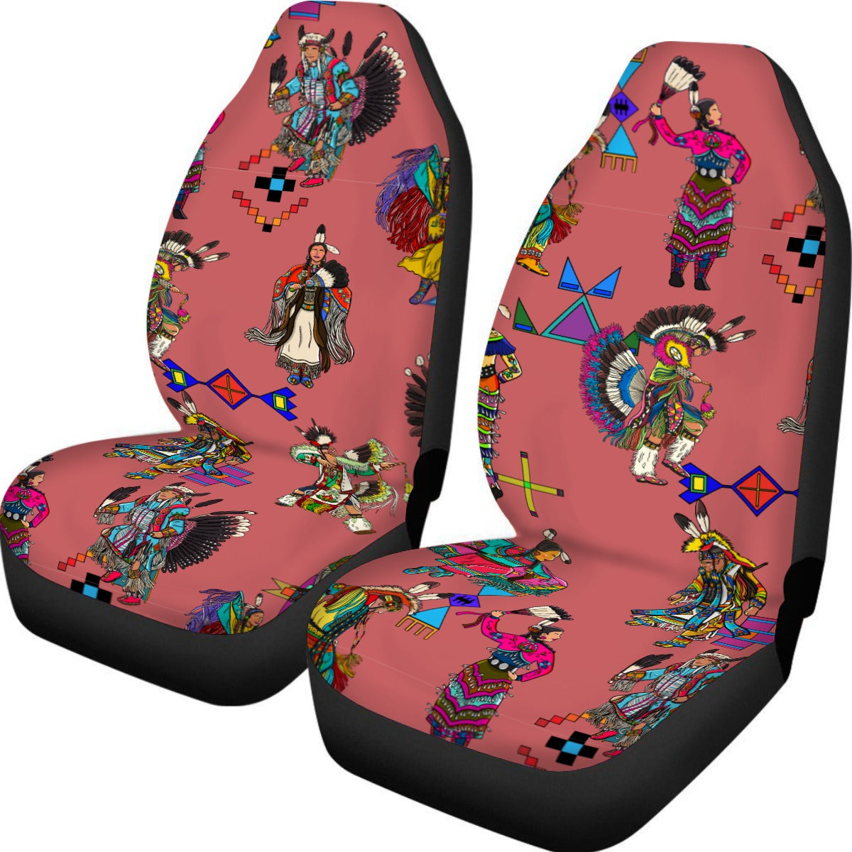 Grand Entry Dancers Terra Cotta Universal Car Seat Cover With Thickened Back