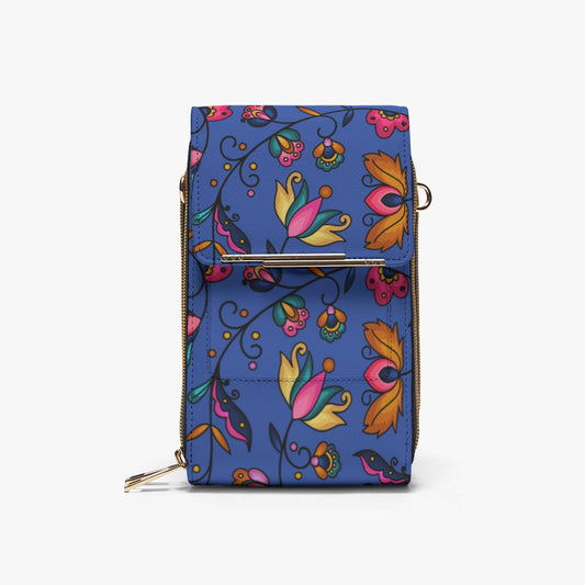 Copper Prairie Petals Blue Mobile Phone Chest Bag