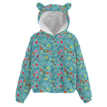 Load image into Gallery viewer, Nipin Blossom Sky Kid’s Borg Fleece Hoodie With Ear
