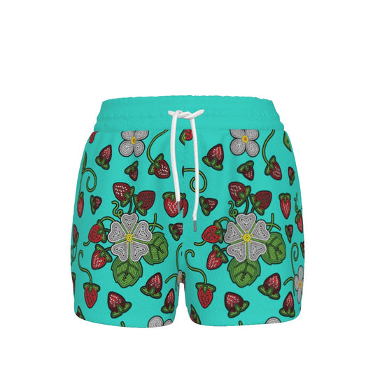 Strawberry Dreams Turquoise Women's Shorts