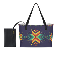 Load image into Gallery viewer, Dreams Of Ancestors Indigo Shade Shopping Tote Bag With Mini Purse
