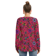 Load image into Gallery viewer, Prairie Paintbrush Passion Berry SQ Tie Sweatshirt
