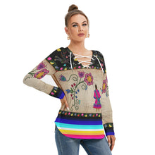 Load image into Gallery viewer, Floral Ledger Sweethearts Tie Sweatshirt
