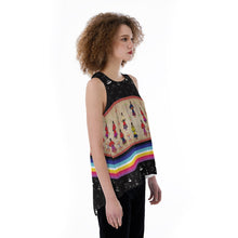 Load image into Gallery viewer, Ledger Round Dance Midnight Split Back Tank Top
