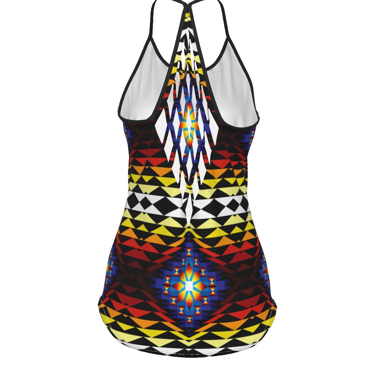 Sunset Blanket Criss-Cross Open Back Tank Top