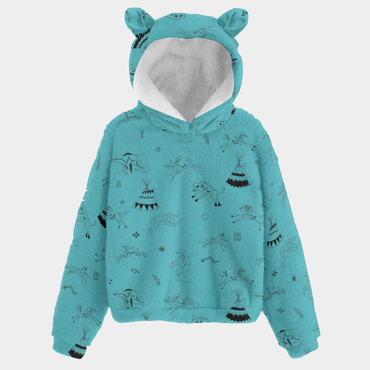 Ledger Dabbles Turquoise Youth Hoodie With Ears