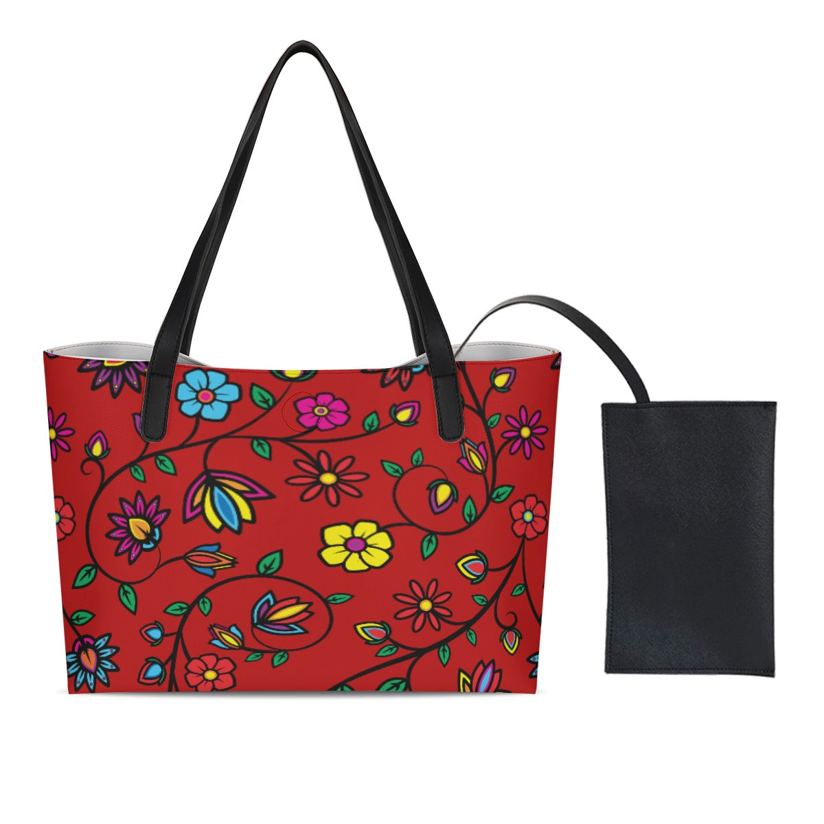 Nature's Nexus Red Shopping Tote Bag With Mini Purse